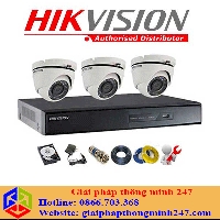 Trọn bộ 03 Camera Hikvision 1.0 MP