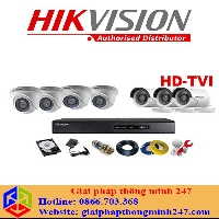 Trọn Bộ 07 Camera Hikvision 01 MP