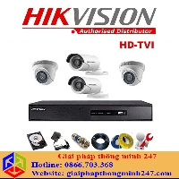 Trọn Bộ 04 Camera Hikvision 1.0 MP